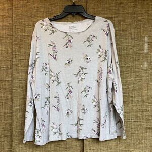 Croft and Barrow cotton long sleeve tee shirt floral print